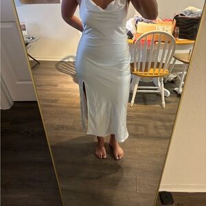 Altar'd State White Sweetheart Sheath Maxi Dress